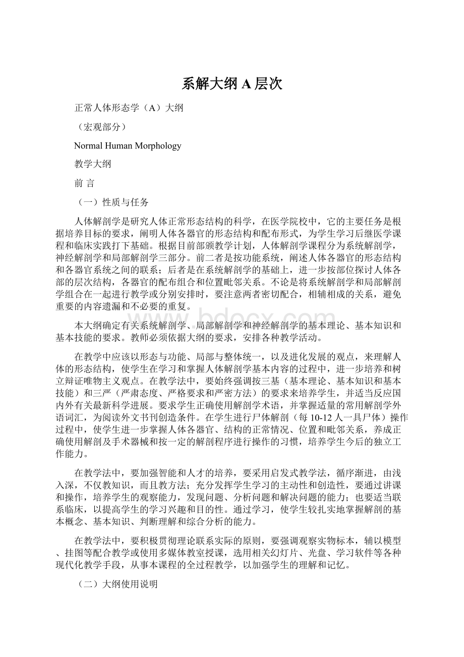 系解大纲A层次Word格式文档下载.docx_第1页