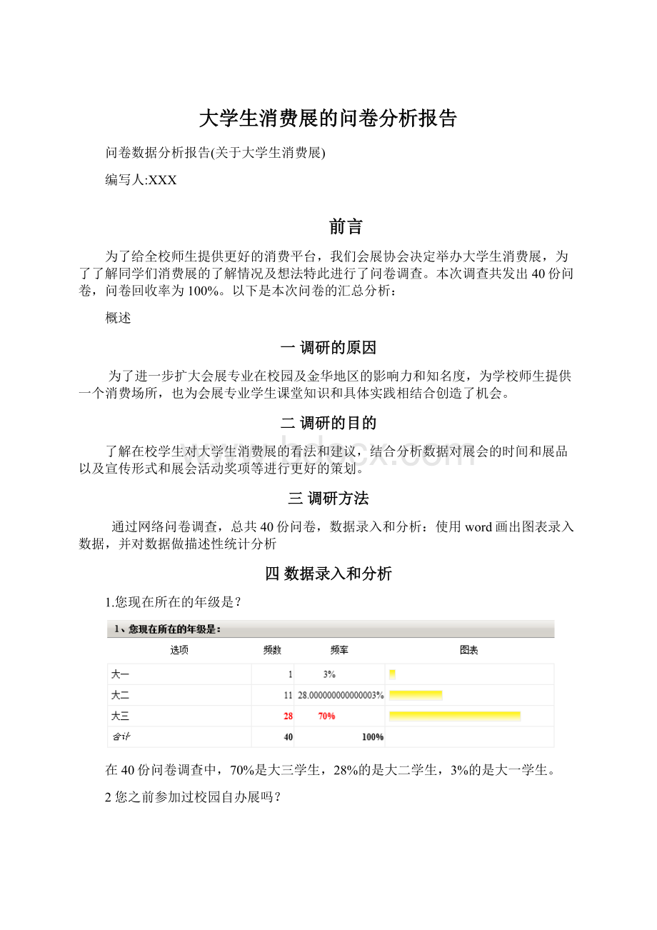 大学生消费展的问卷分析报告文档格式.docx_第1页