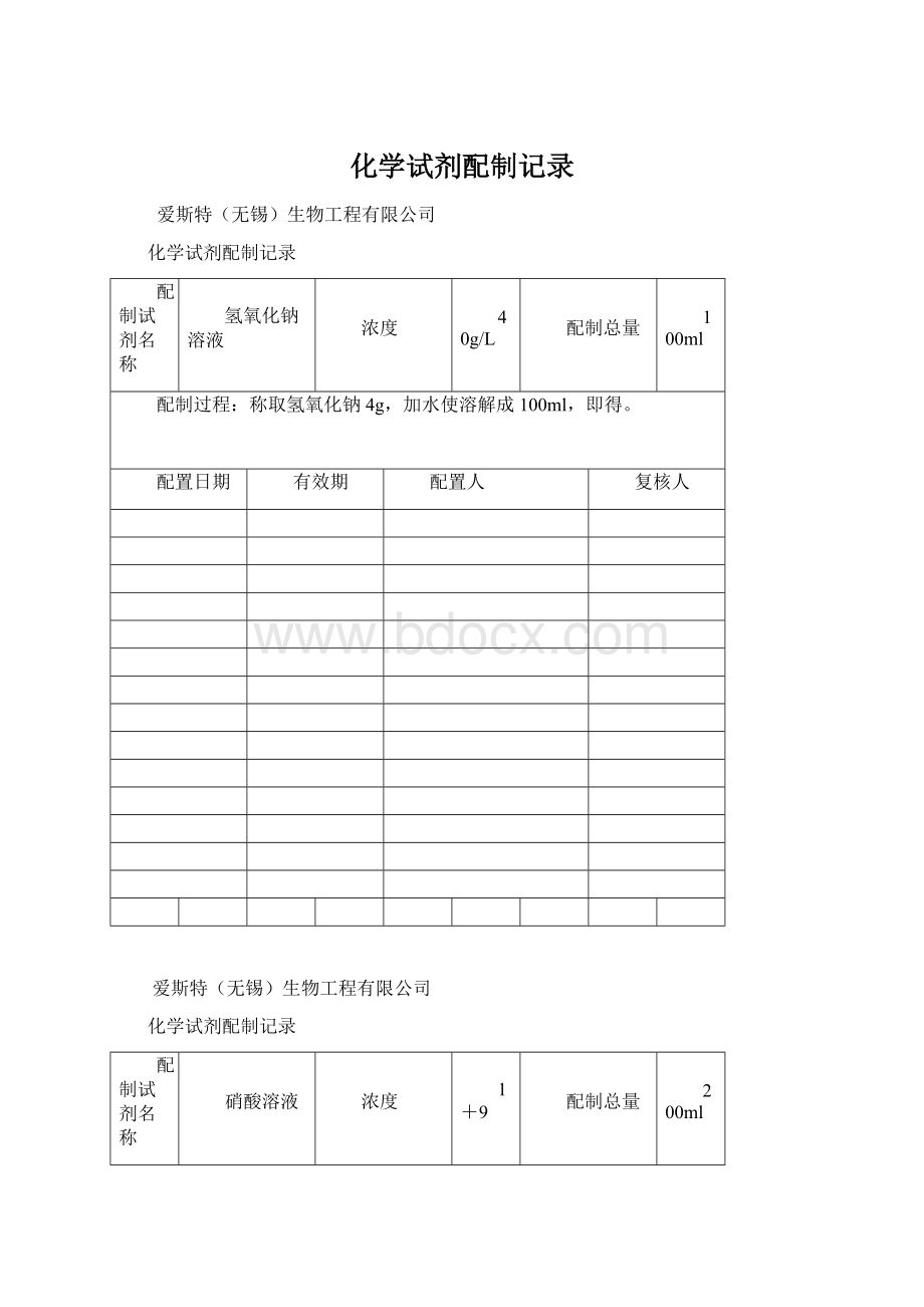 化学试剂配制记录.docx_第1页