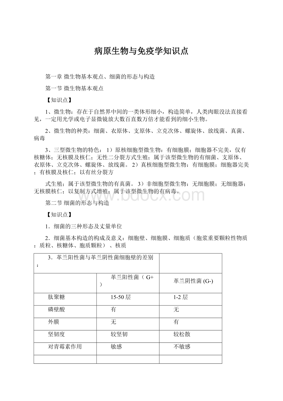 病原生物与免疫学知识点Word文档下载推荐.docx