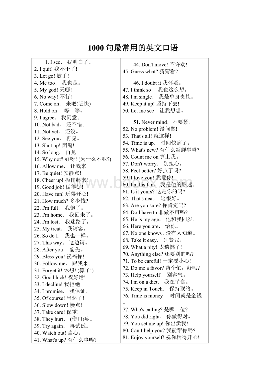 1000句最常用的英文口语.docx_第1页