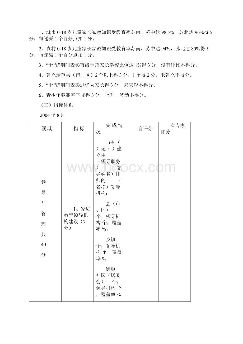 江苏省家庭教育工作十五计划中期监测评估细则Word下载.docx_第3页