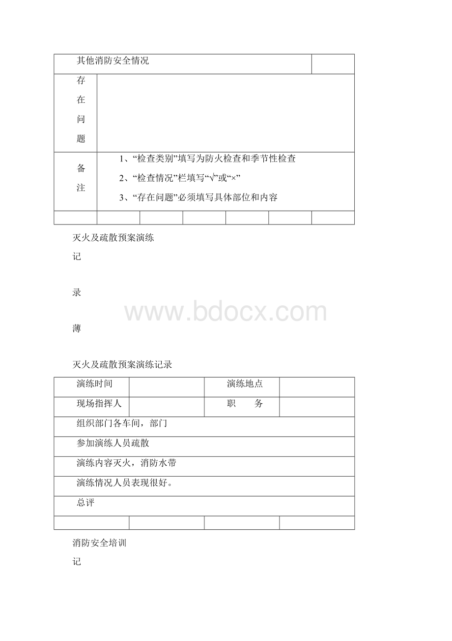 消防各种记录表完整版Word文档下载推荐.docx_第2页