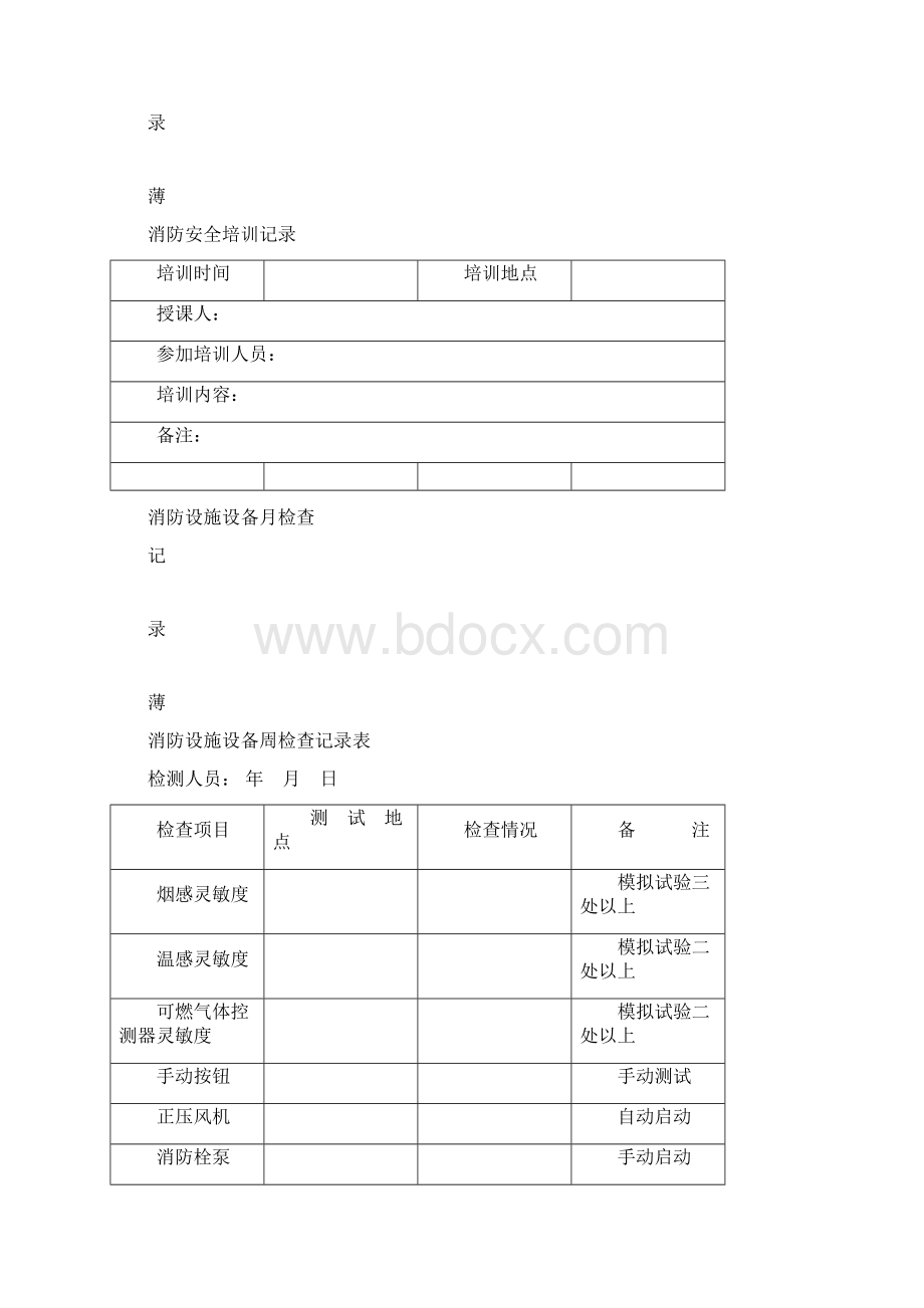 消防各种记录表完整版Word文档下载推荐.docx_第3页