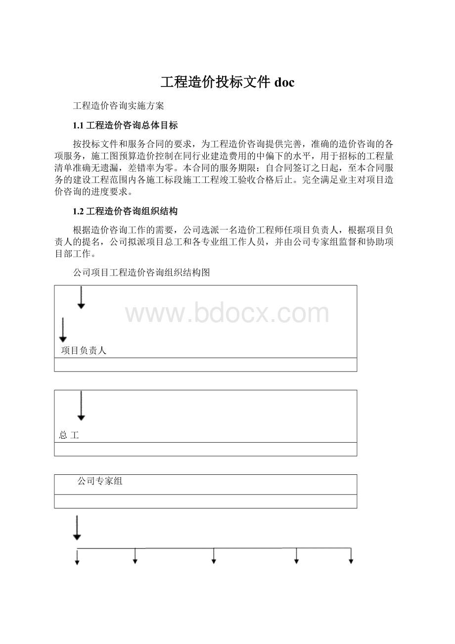 工程造价投标文件docWord格式.docx_第1页