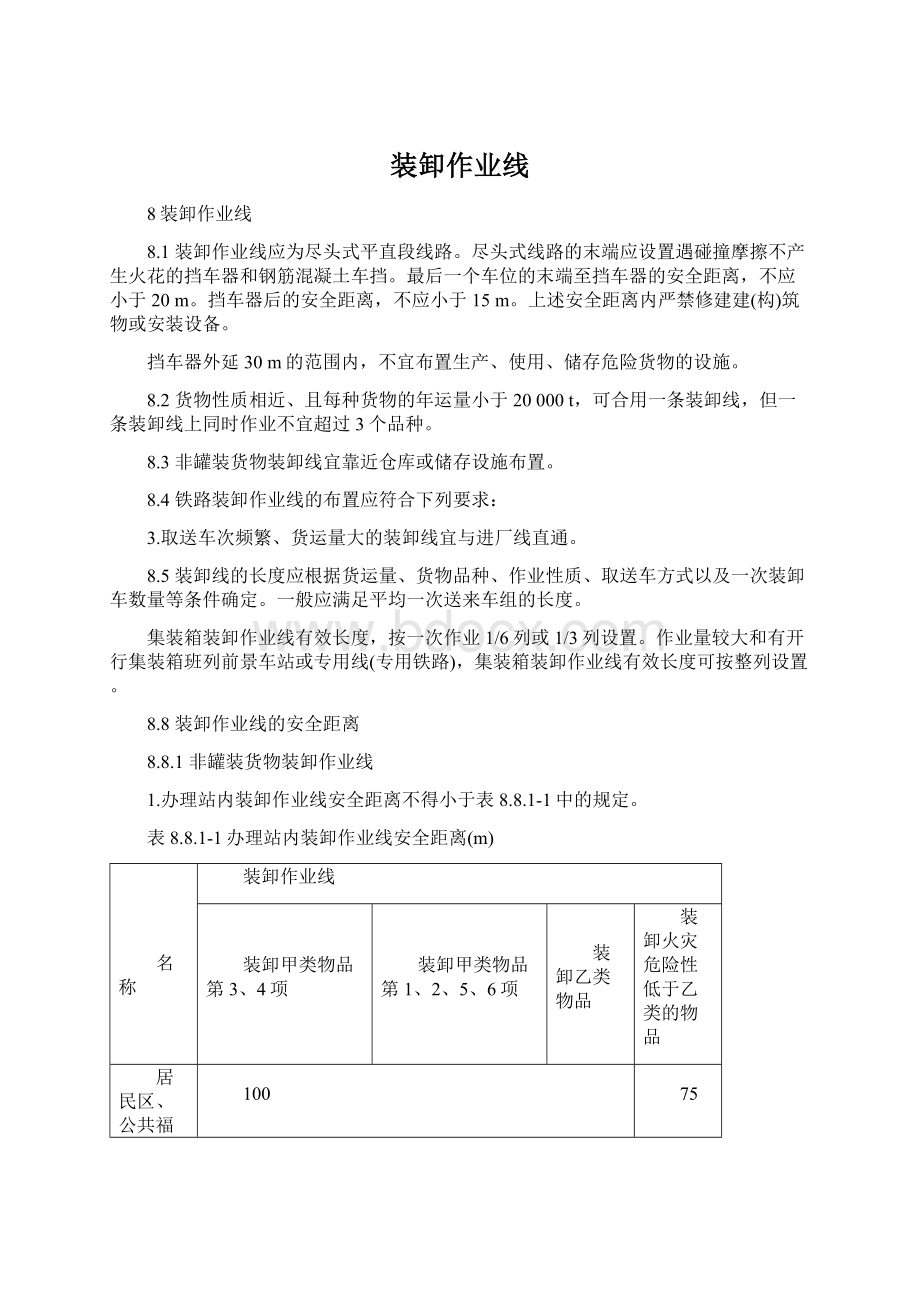 装卸作业线Word文档格式.docx