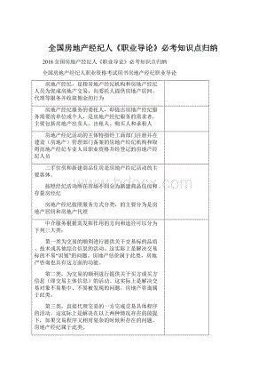 全国房地产经纪人《职业导论》必考知识点归纳.docx