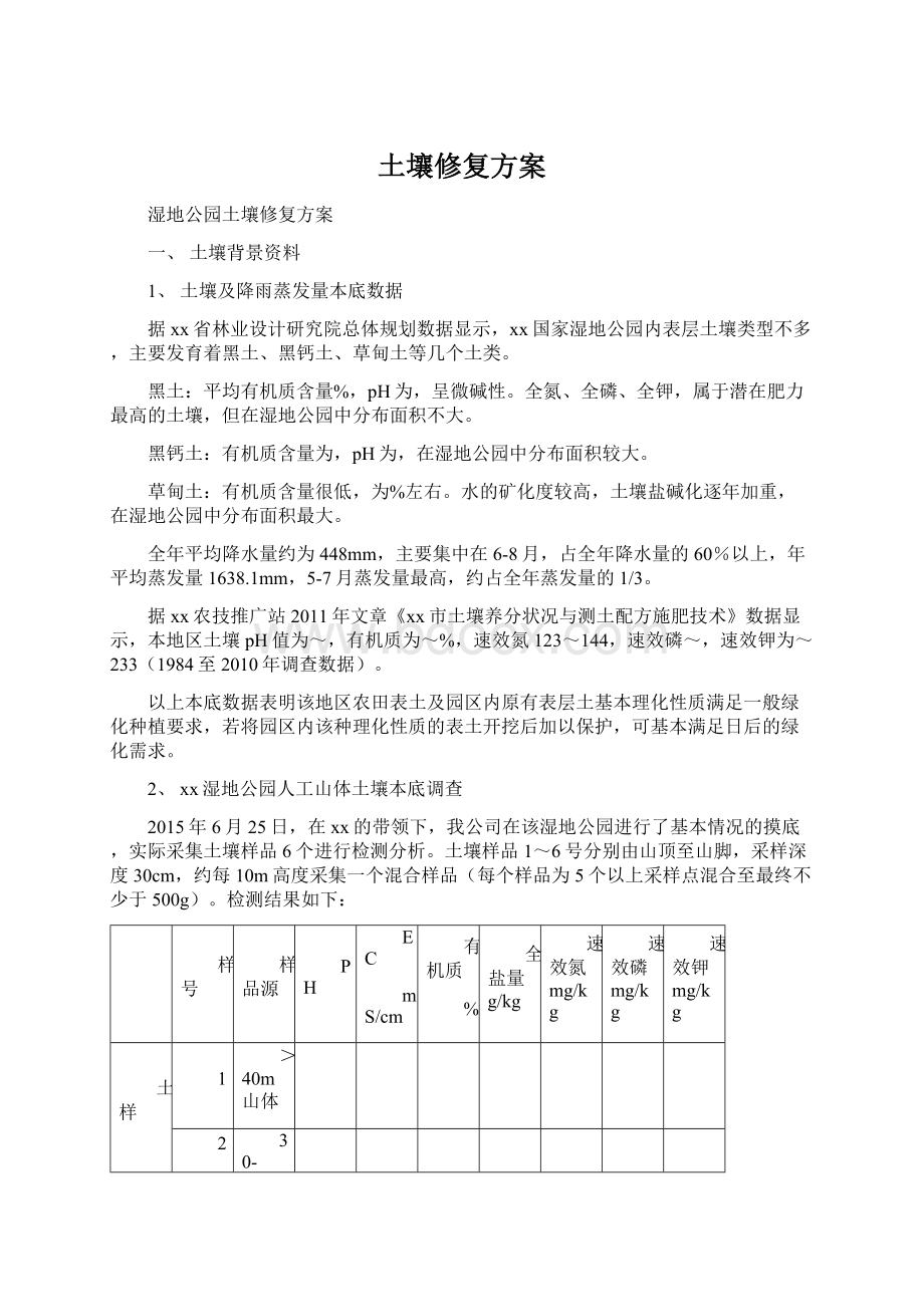 土壤修复方案Word文件下载.docx_第1页