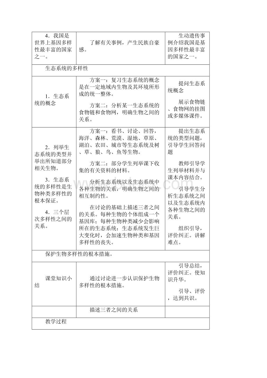 最新人教版八年级上册认识生物的多样性教案.docx_第3页