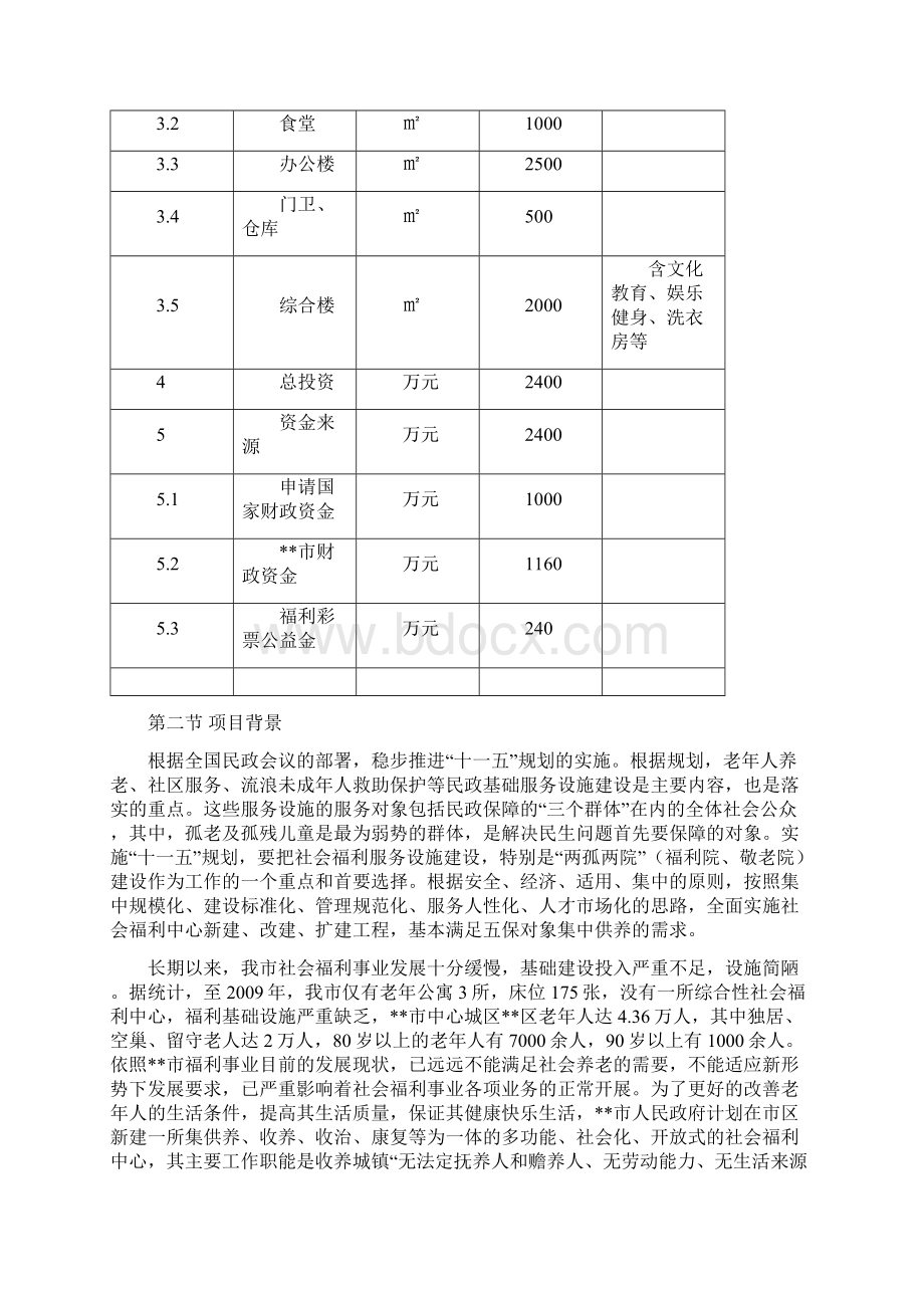 社会福利中心建设项目可行性研究报告.docx_第2页