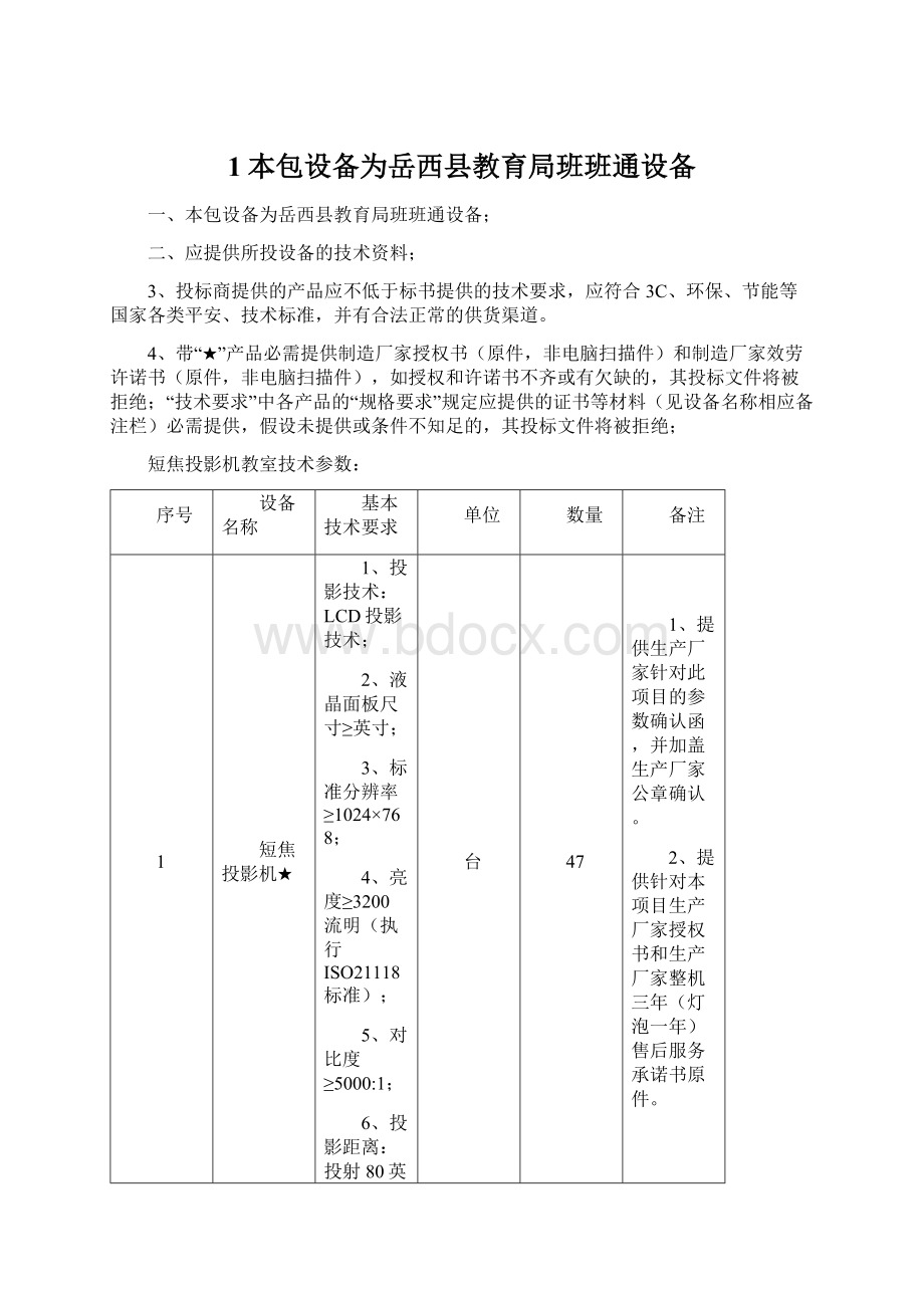 1本包设备为岳西县教育局班班通设备.docx_第1页