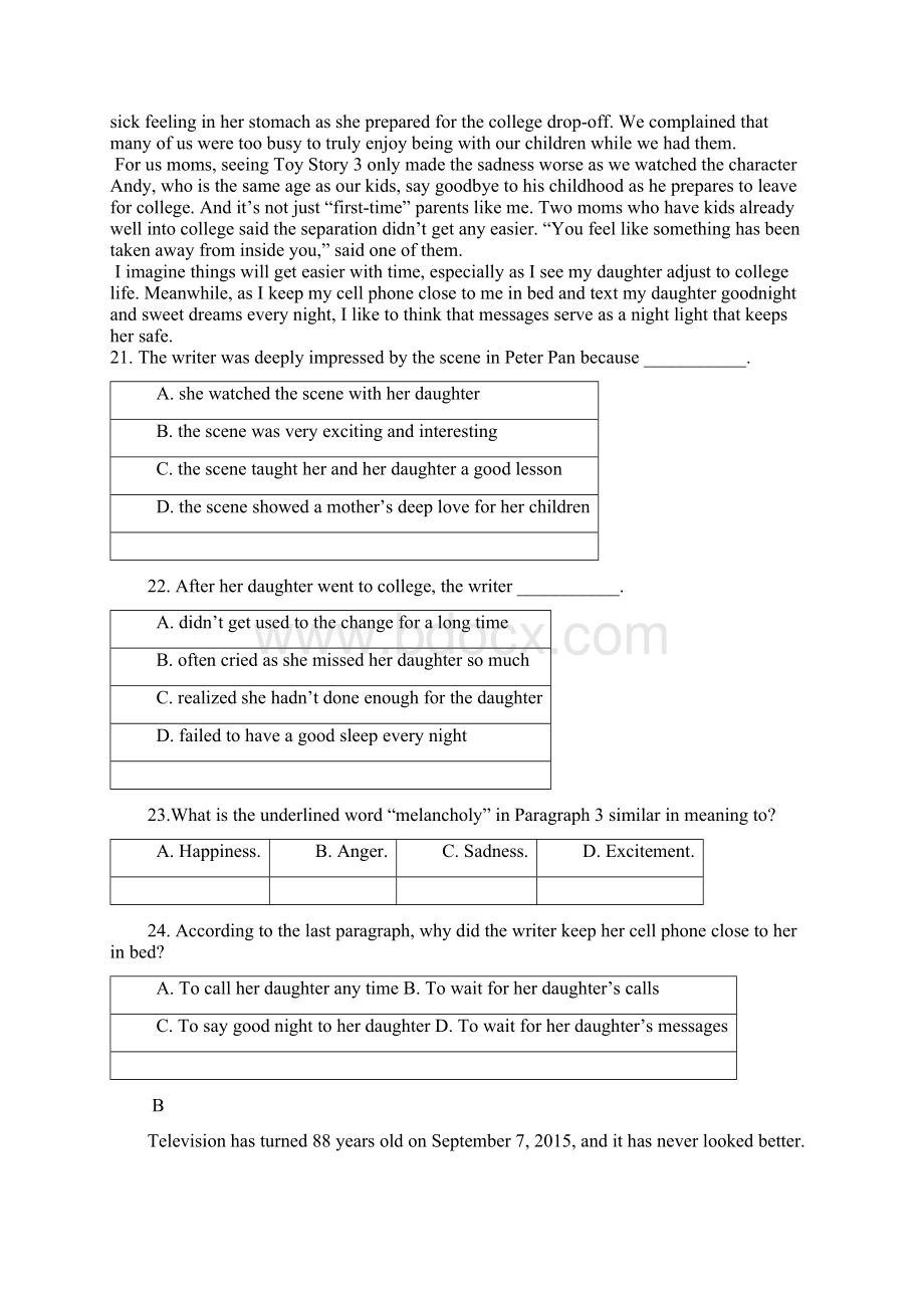 黑龙江省绥化市第九中学届高三英语上学期第三次月考试题Word文档下载推荐.docx_第3页