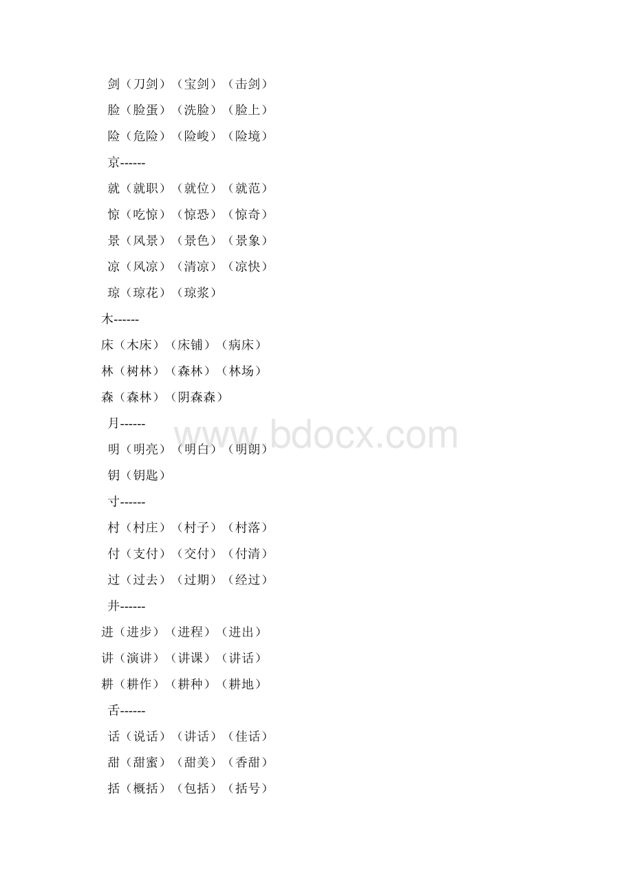 换偏旁组词汇总偏旁部首专项练习汉字偏旁部首名称表教学文稿.docx_第2页