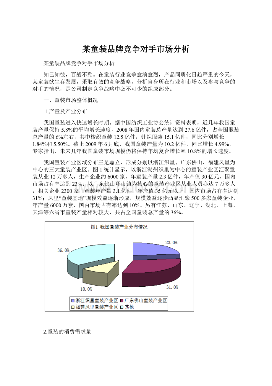 某童装品牌竞争对手市场分析.docx