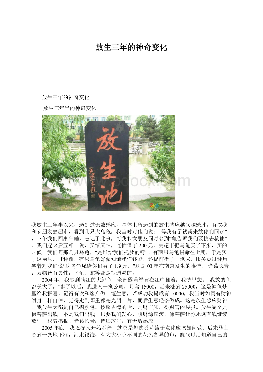 放生三年的神奇变化文档格式.docx_第1页