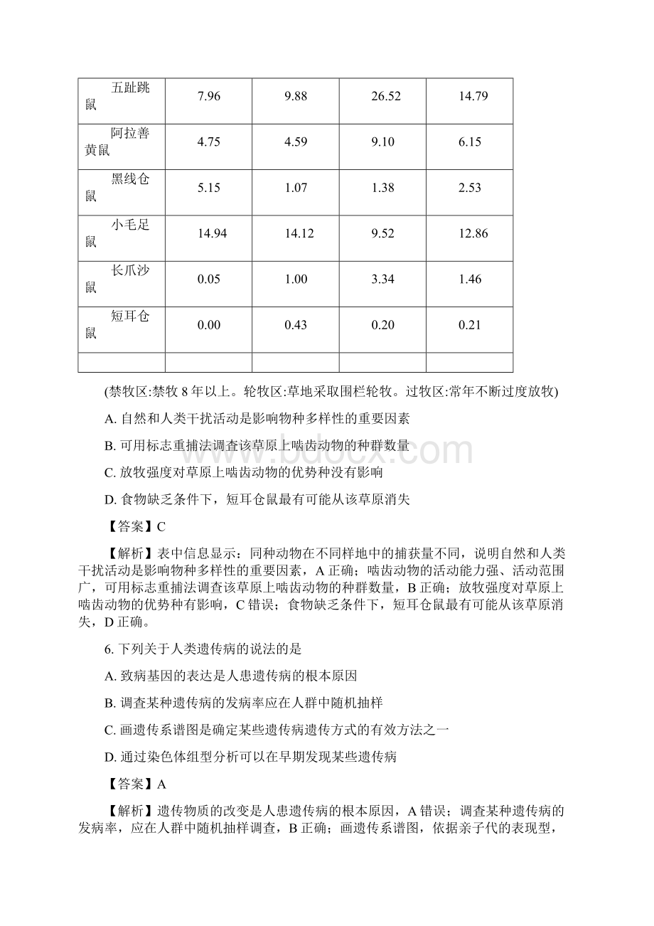 生物辽宁省重点高中协作校届高三第三次模拟考试理综解析版.docx_第3页