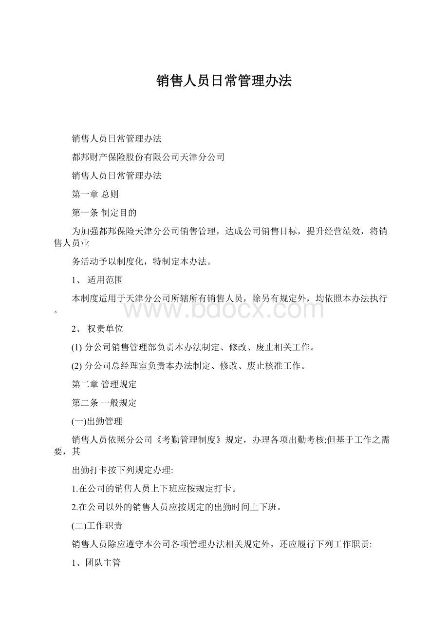 销售人员日常管理办法.docx