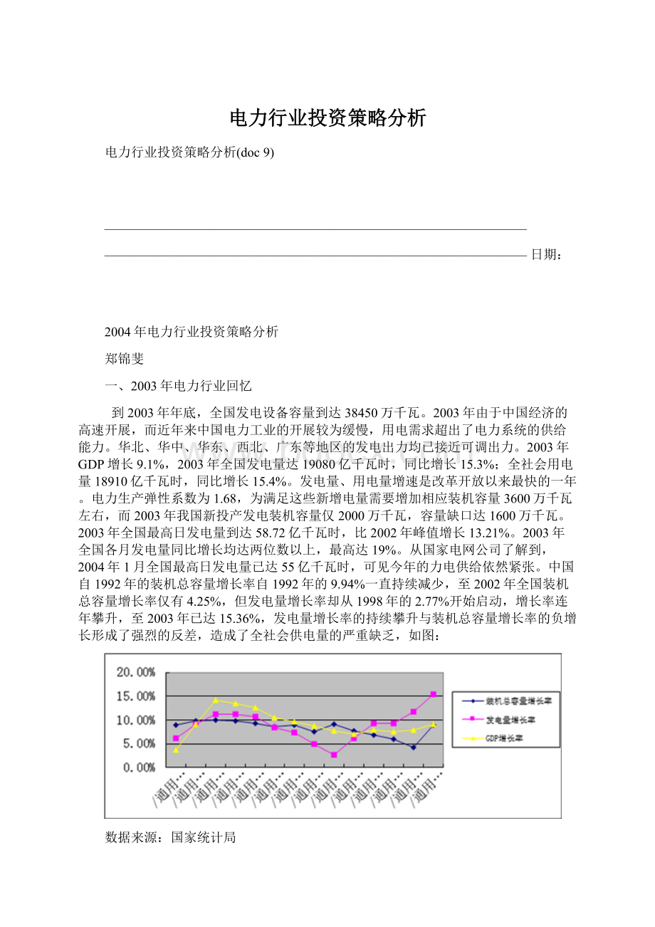 电力行业投资策略分析.docx_第1页