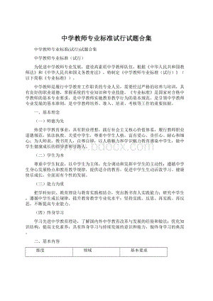 中学教师专业标准试行试题合集.docx