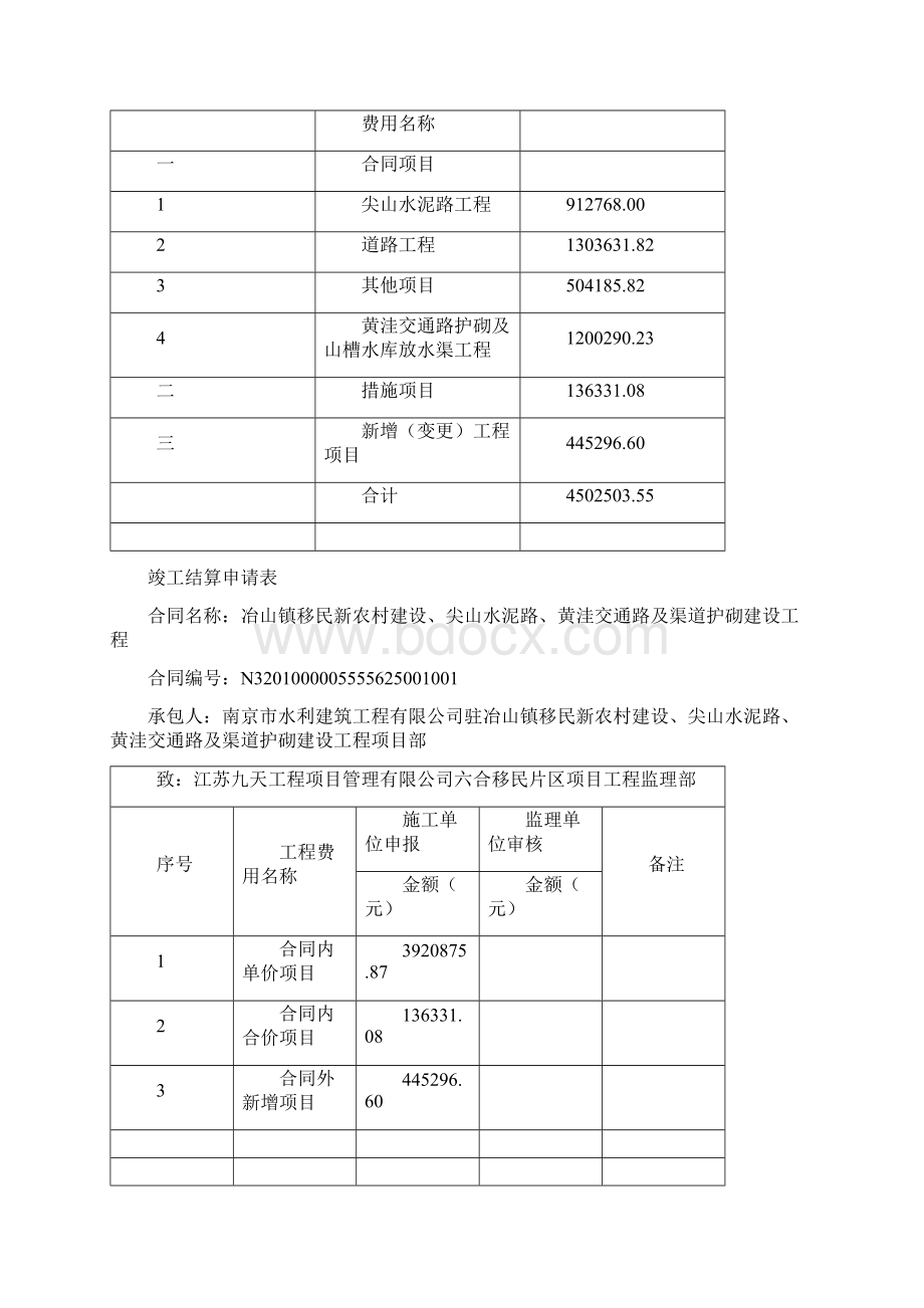 江苏水利工程竣工结算书.docx_第3页