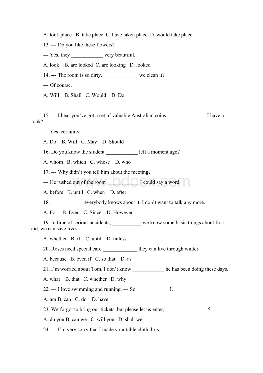 广东省中山市普通高中学年高一英语月考试题041243Word文档格式.docx_第2页