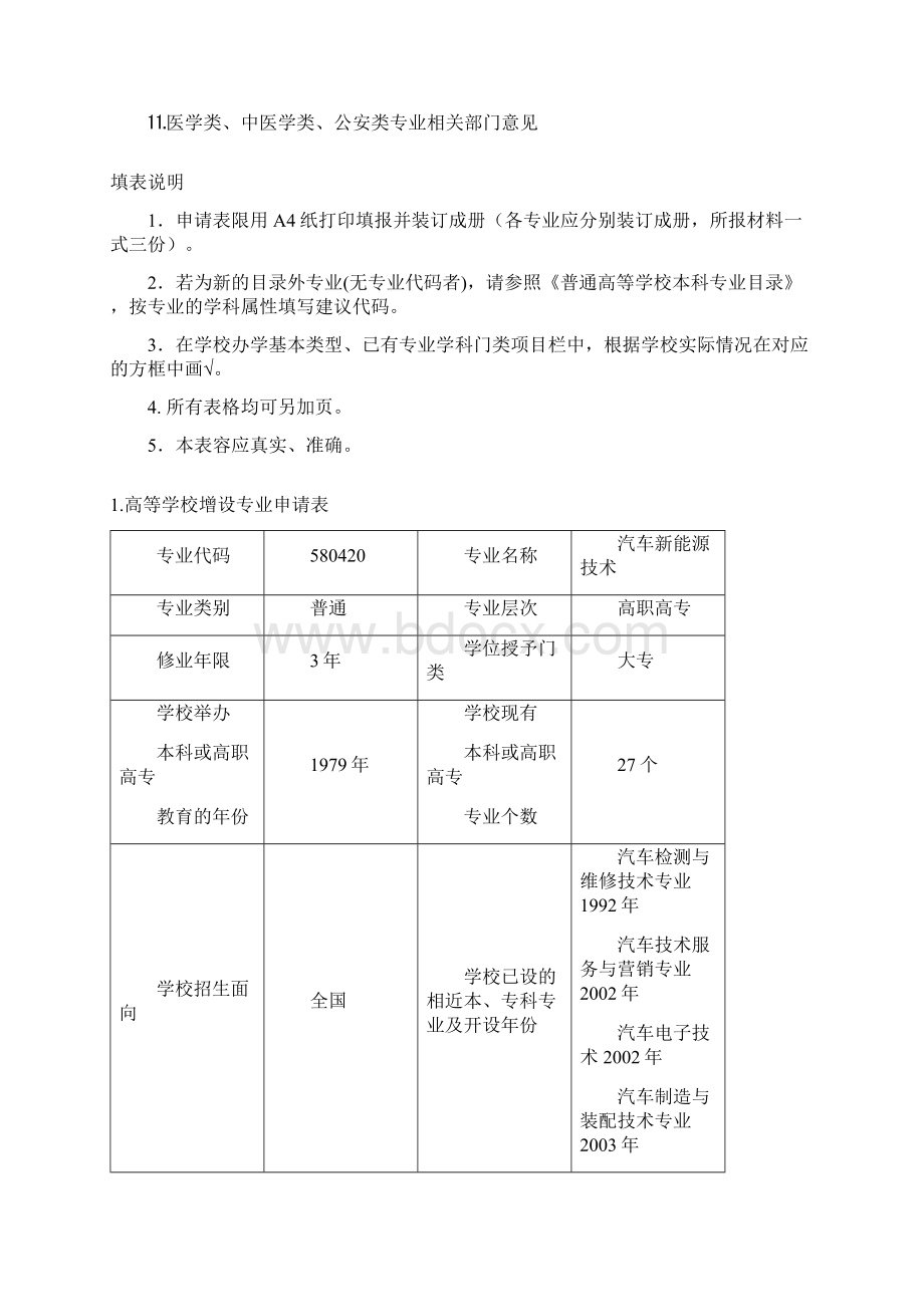 专业申报表汽车新能源技术Word文件下载.docx_第2页