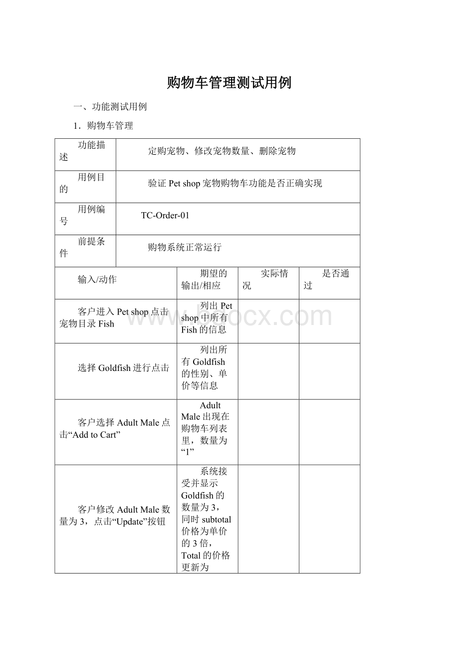 购物车管理测试用例.docx_第1页