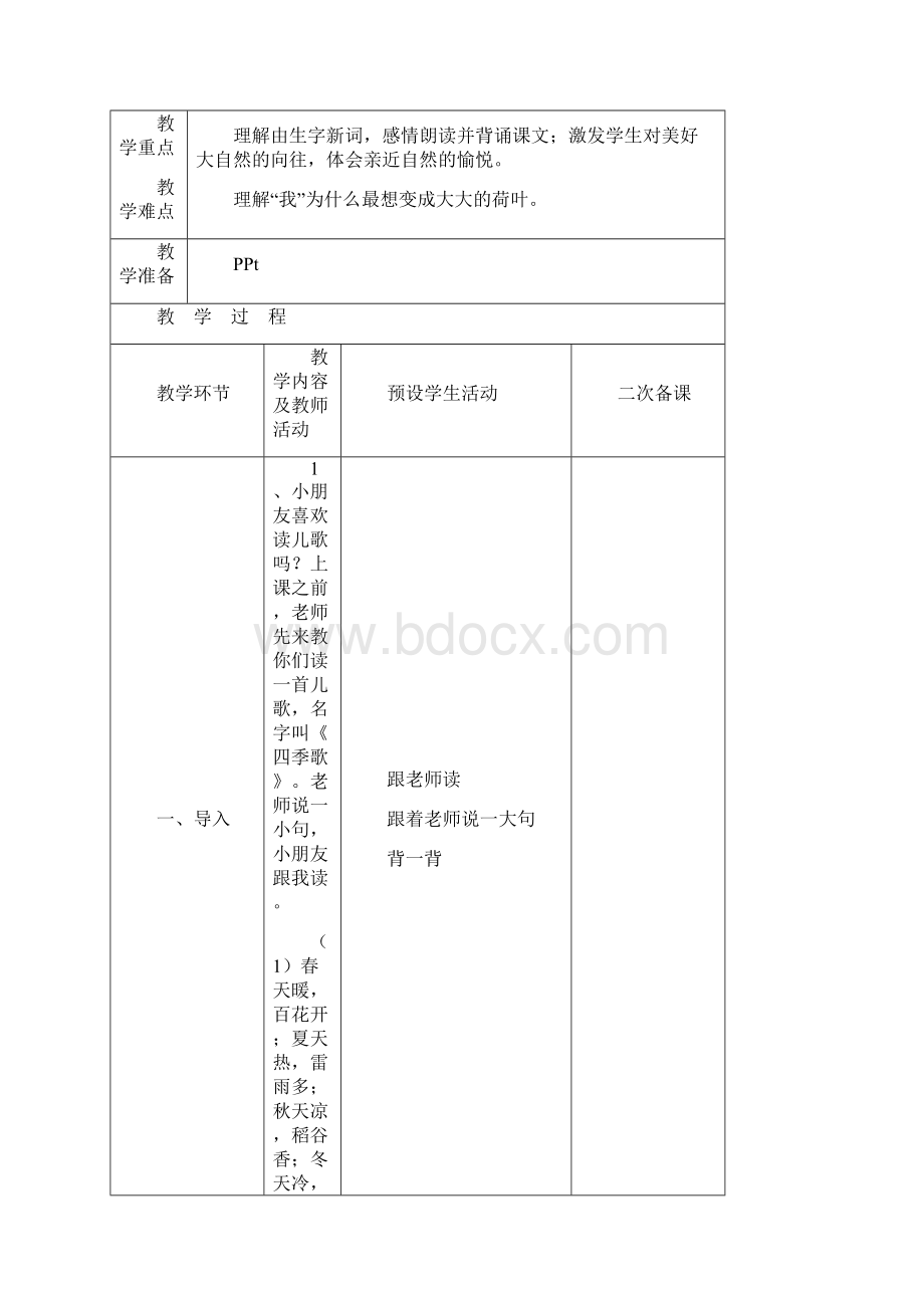 精品苏教版小学二年级下册语文第八单元表格式教案.docx_第2页