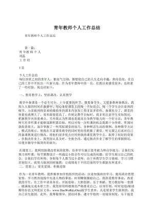 青年教师个人工作总结Word文档格式.docx