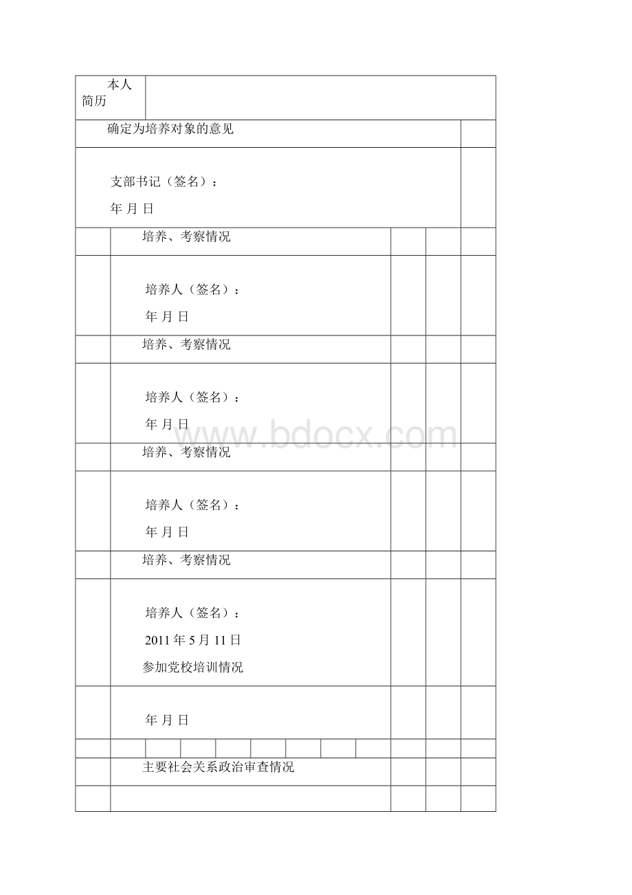 申请入党积极分子培养考察情况登记表.docx_第2页