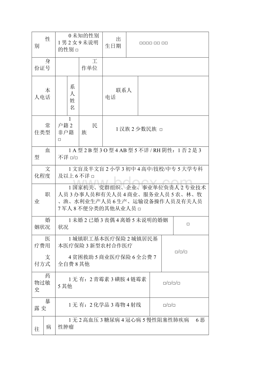 居民健康档案各类表格.docx_第2页