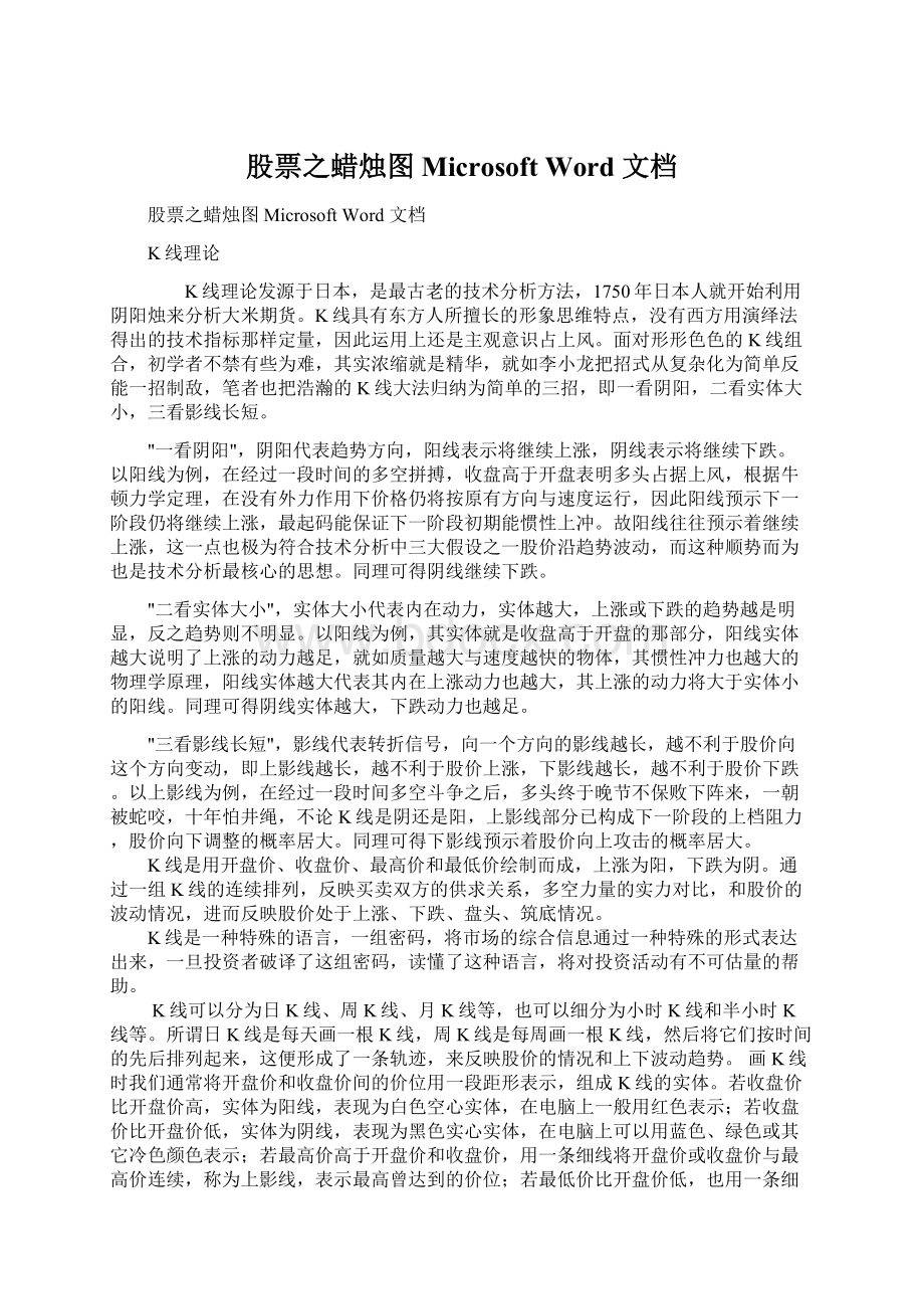 股票之蜡烛图Microsoft Word 文档.docx