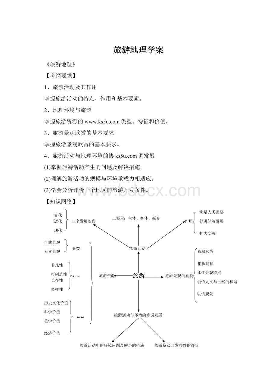 旅游地理学案.docx