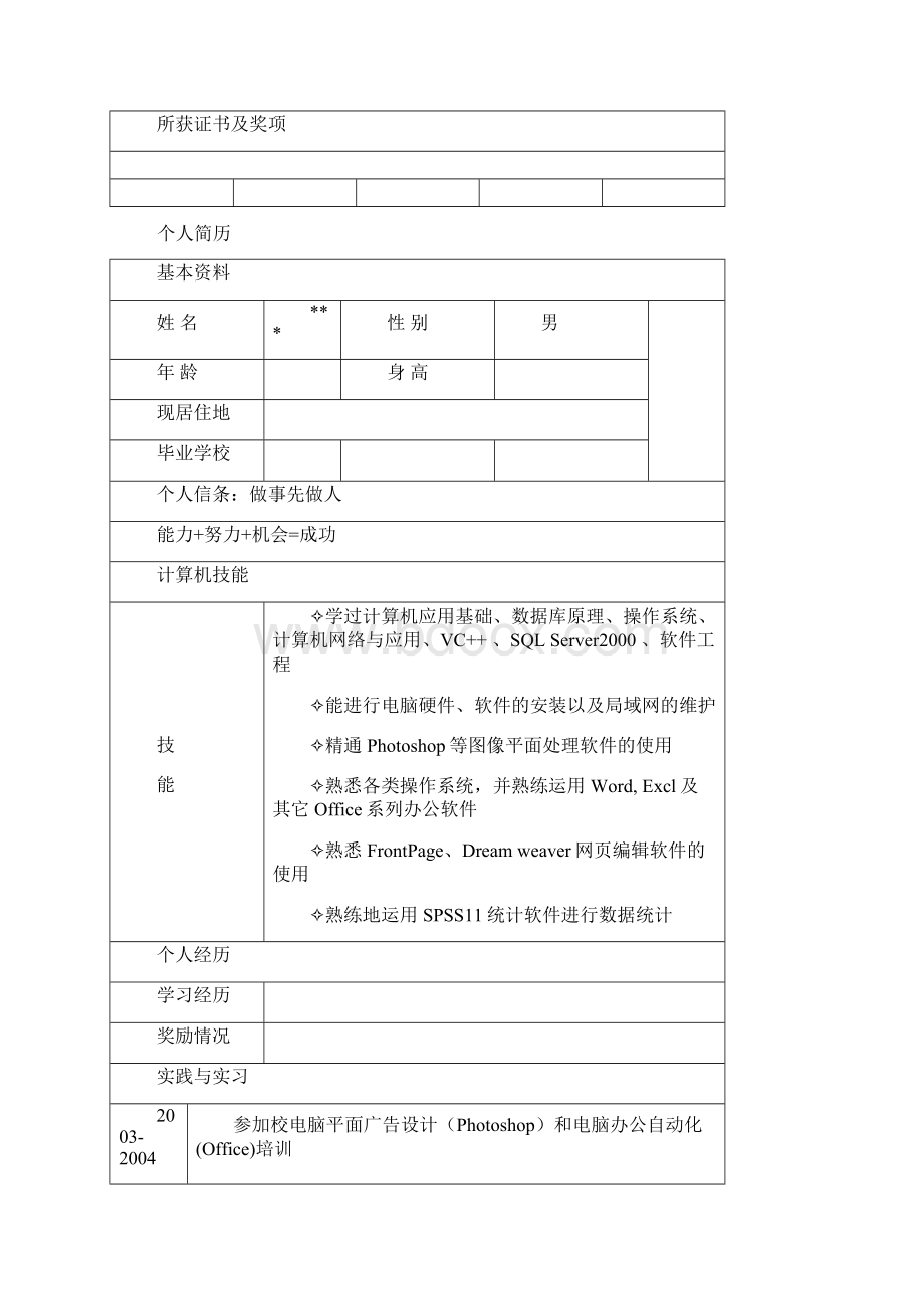 大学生毕业应聘个人简历模板大全Word格式.docx_第3页