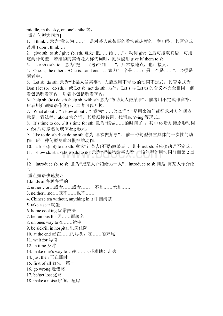 中考英语重点复习精品.docx_第2页