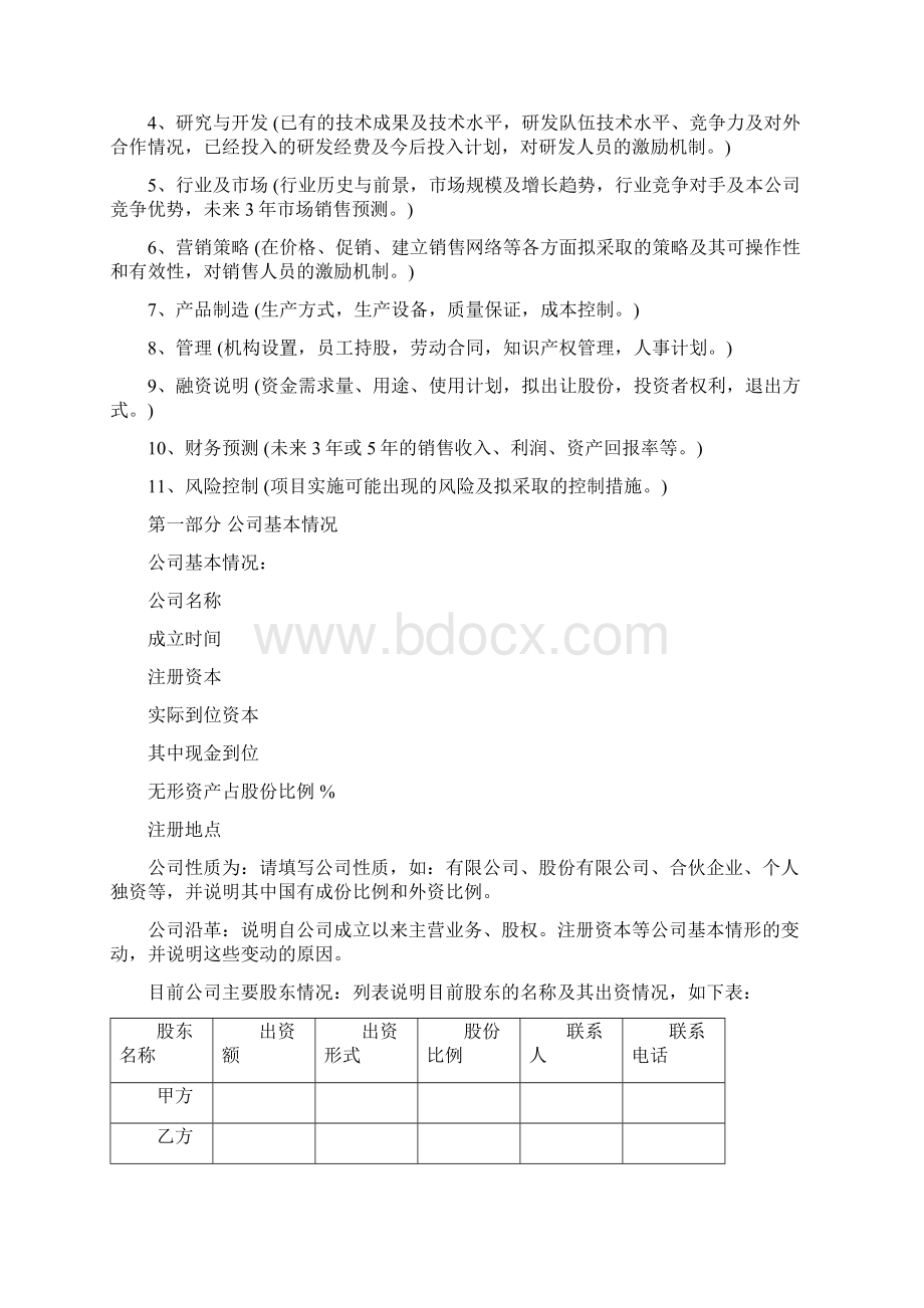 商业项目计划书模版.docx_第3页