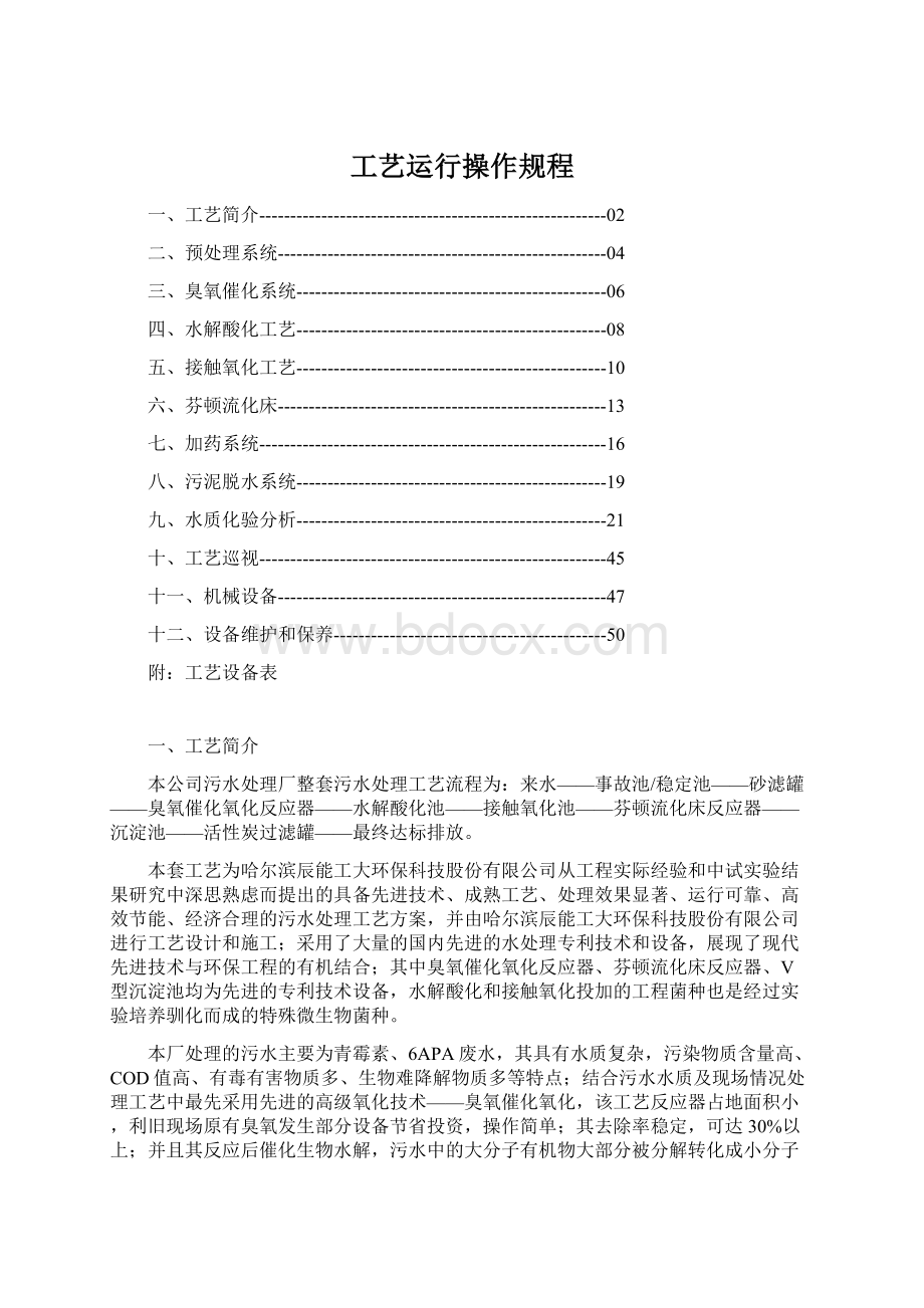 工艺运行操作规程Word文件下载.docx_第1页