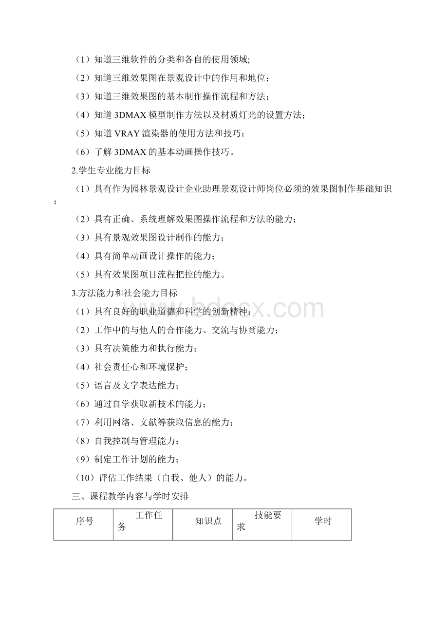 3DMAX+VRAY效果图表现课程标准.docx_第3页