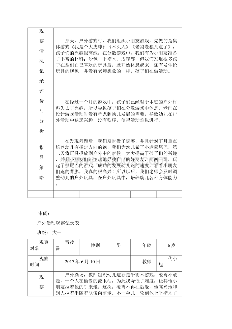 幼儿园户外活动观察记录表.docx_第3页