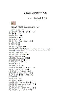 3d max 快捷键大全列表.docx
