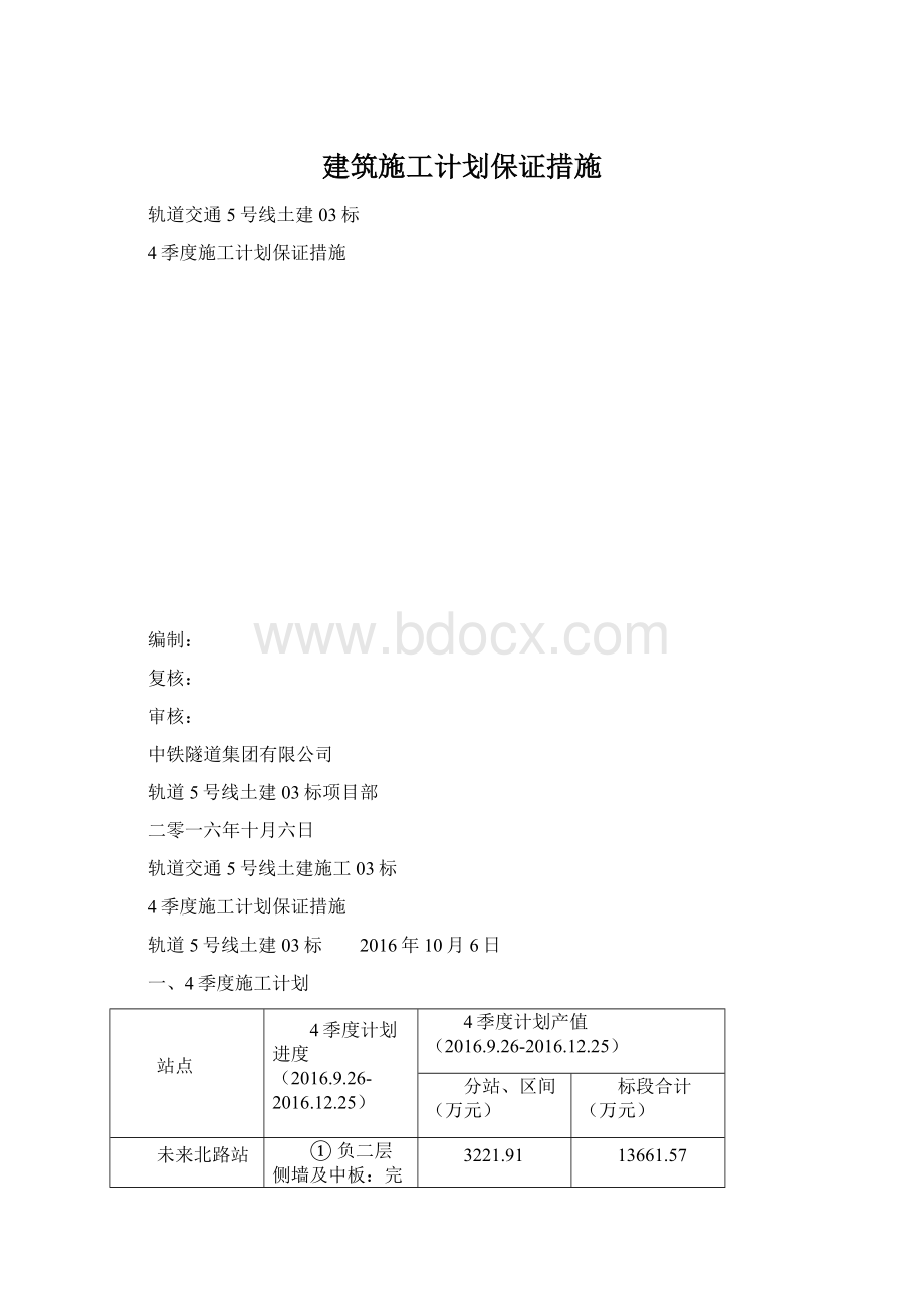 建筑施工计划保证措施.docx