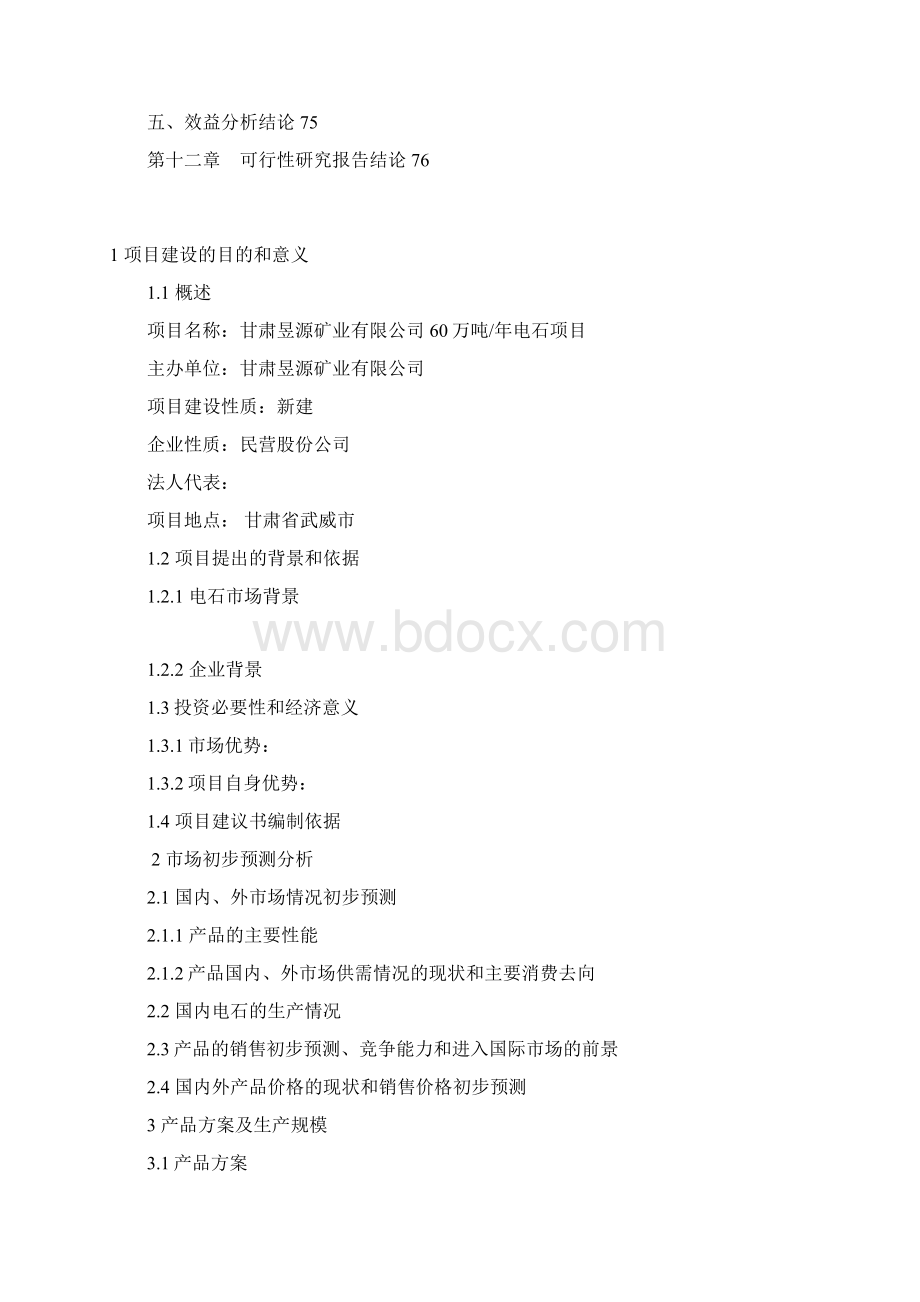 年产60万吨电石项目建议书.docx_第3页