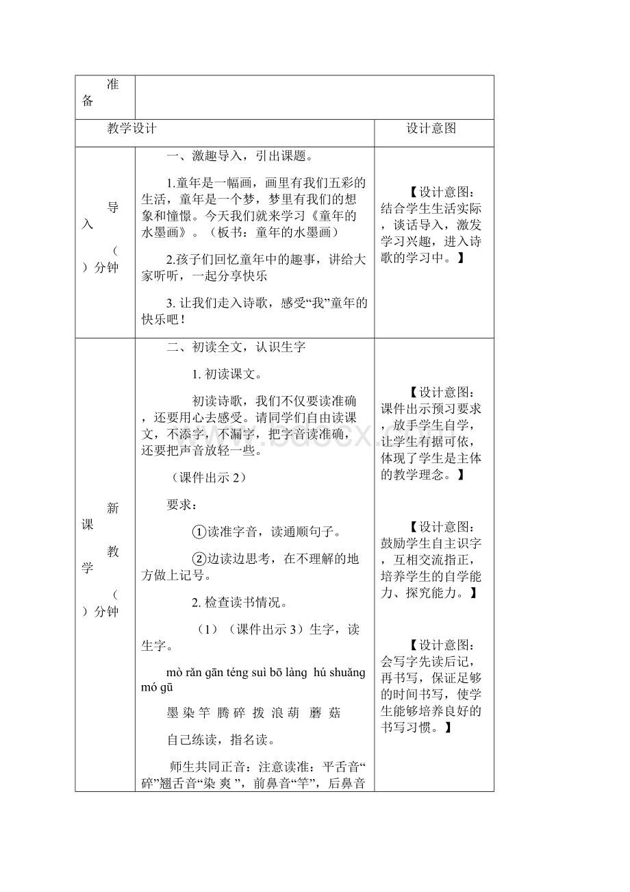 最新部编版语文三年级下册童年的水墨画教案.docx_第2页