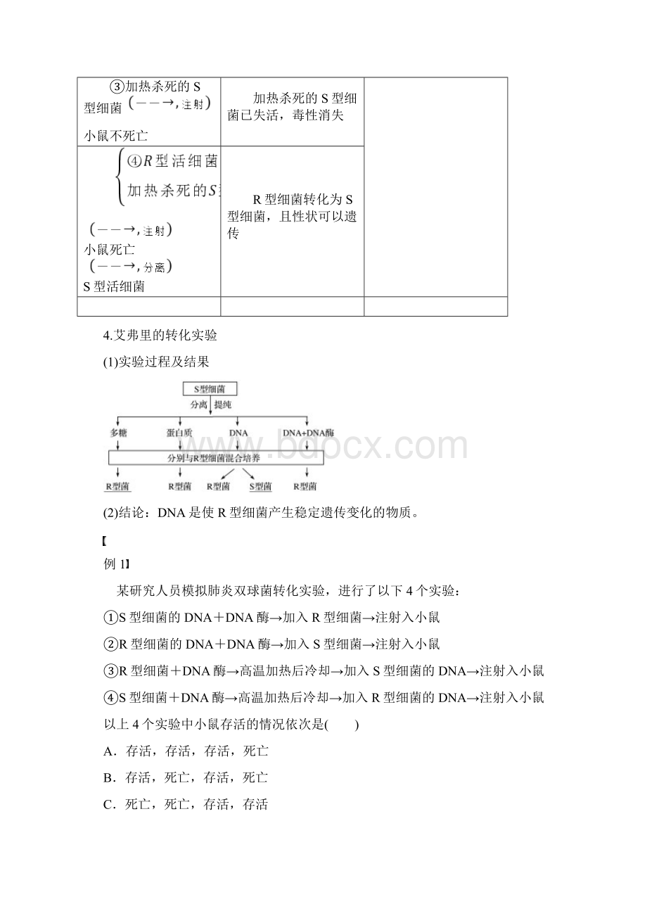 新人教版新版学年高中生物 第3章 基因的本质 第1节 DNA是主要的遗传物质学案 新人教版必修2提分必备Word文档格式.docx_第2页