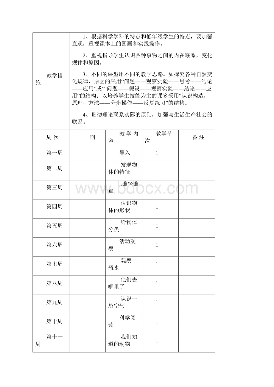 教科版一年级科学下册全册教案+计划表Word文档下载推荐.docx_第2页