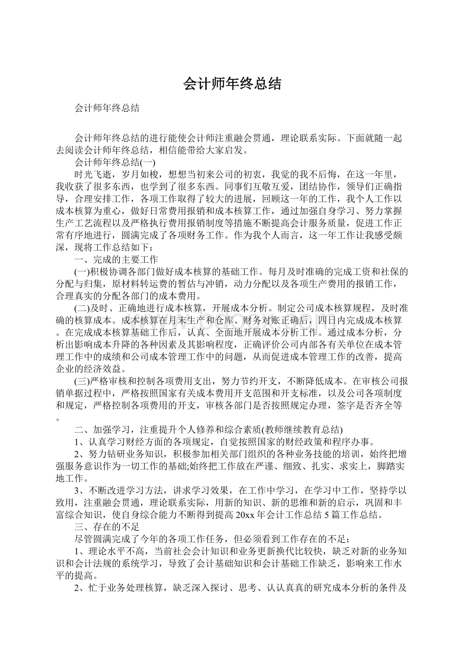 会计师年终总结Word文档格式.docx