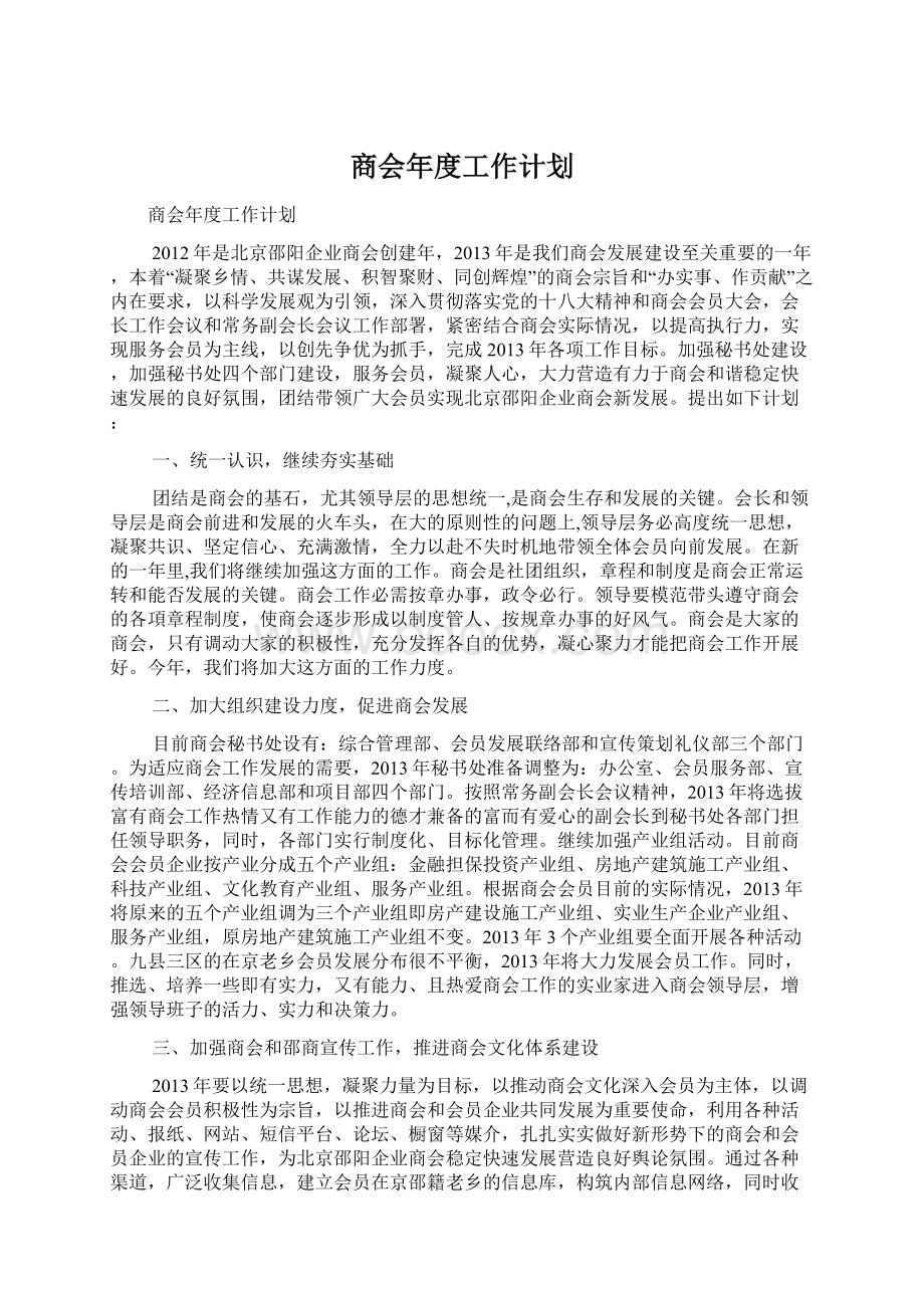 商会年度工作计划.docx_第1页