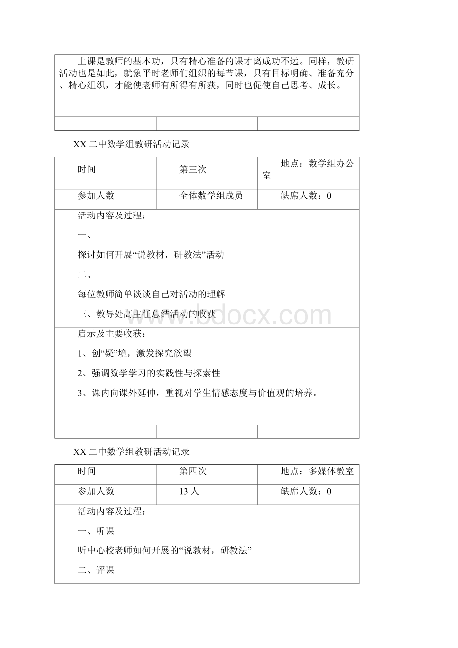 尚择优选初中数学教研活动记录Word格式.docx_第2页