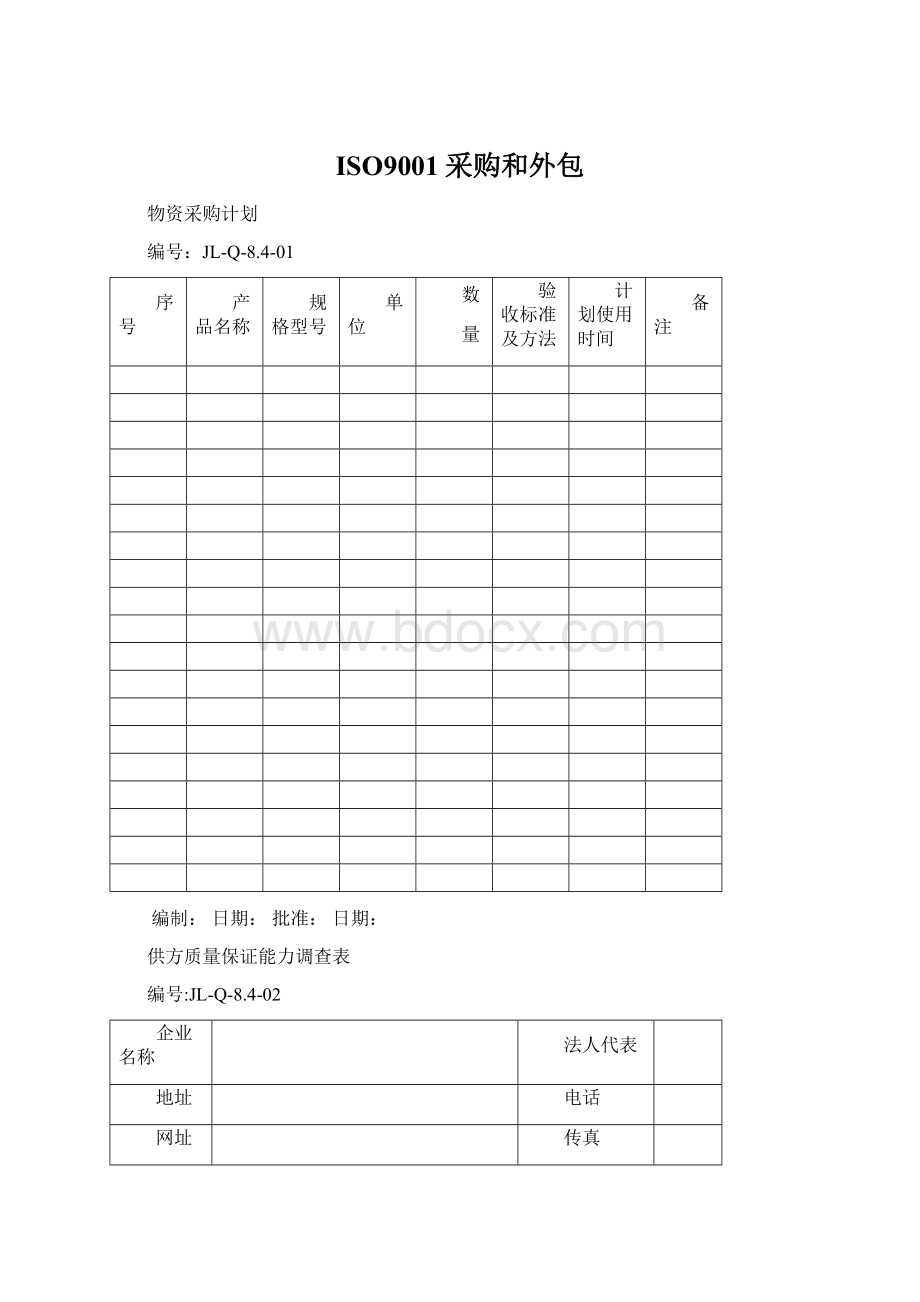 ISO9001采购和外包.docx_第1页