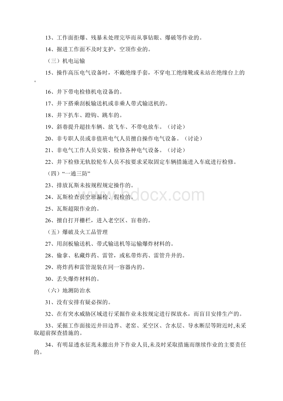 煤矿人员不安全行为界定标准.docx_第2页